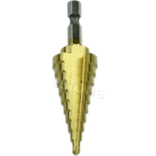 Hex Titanium Step Cone Drill Bit Hole Cutter 4-22mm HSS 4241 For Sheet Metal #RW1209