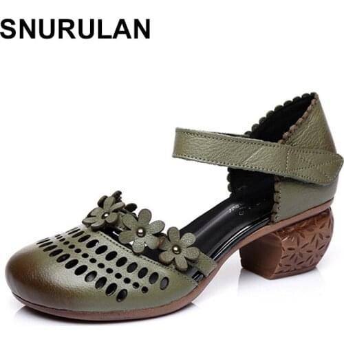SNURULAN Women Slipper 2020 Ladies Summer Slippers Shoes Women Wedges Heels Fashion Summer Genuine Leather Platform Shoes