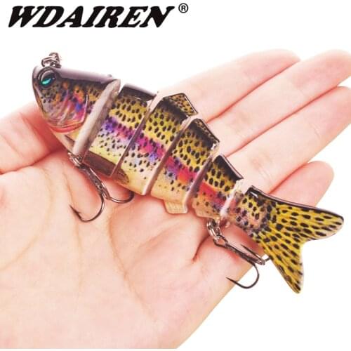 1Pcs Winter Fishing Gear Bionic Multi Section Swim Hard Bait 10cm 20g Artificial Wobblers Rotating Trolling Pike Carp Crankbait