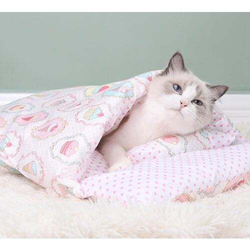 Cats Sleeping Bags Sofa Mat Soft Puppy Bed Nest Winter Comfortable Kitten House Pet Supplies Safety Puppy Bed House