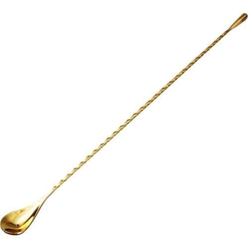 Stainless Steel Spiral Long Handle Mixing Stir Cocktail Spoon Bar Bartender Tool Ice Cream Coffee Dessert Scoop for Canteen