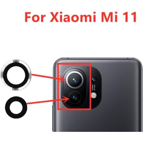 For Xiaomi Mi 11 Camera Glass Lens Back Rear Camera Glass Lens Replacement Repair Spare Parts with Glue