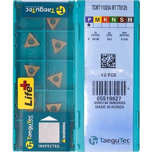 TCMT110204-MT TT8125 Original Taegutac Carbide Inserts Turning Inserts Lathe Tools 10Pcs/Lot
