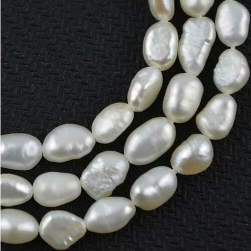 Unique Pearls jewellery Store White Color 5-6mm Rice Freshwater Pearl Loose Beads One Full Strand 14 inches YLC1-22