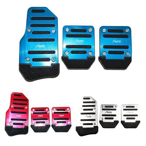 Universal Aluminum Manual Transmission 3Pcs Cars Non-slip Pedal Manual Car Brake Clutch Accelerator Alloy Antiskid Foot Treadle