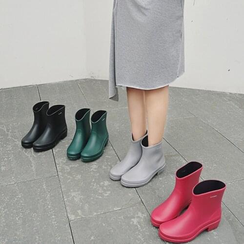 LEOSOXS Women Rainboots Non-Slip Woman Waterproof Shoes For Rain Ankle Boots Female Casual Rain Boots Fashion Women PVC Boots 41