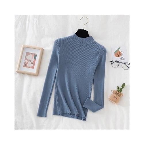 Winter Clothes Knitted Woman Solid Sweaters Pullovers Spring Autumn Basic Jumper Fashion Slim Lady Pull Long Sleeve Sweater