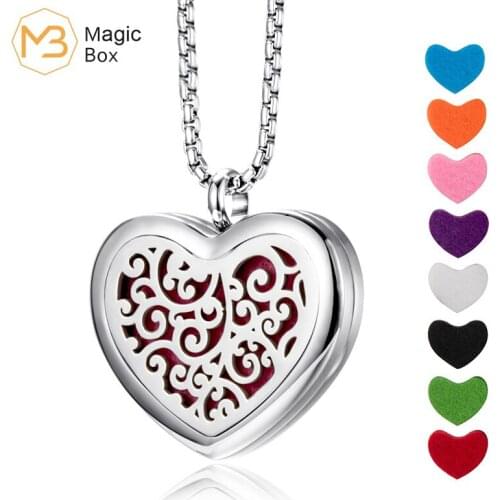 Aromatherapy necklaces Essential Oil diffusion stainless steel Love pendant necklace sliver Engagement fashion jewellry female