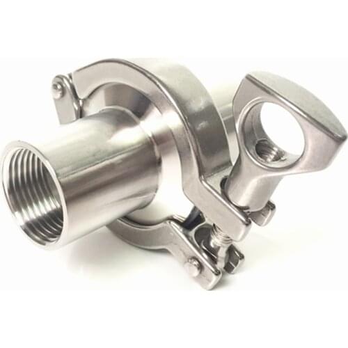 1 Set 2" DN50 Stainless Steel SS304 Sanitary Female Threaded Ferrule OD 77mm+ 2.5" Tri Clamp+Gasket
