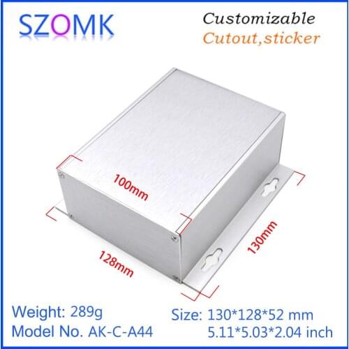 1 piece 52*128*130mm hot selling anodized aluminum PCB enclosure extruded aluminum electronic enclosure project housing