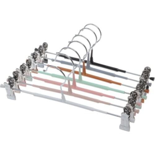 10 pcs/lot 28cm Household Plastic Pants Hangers with Clips Multifunctional Trousers Rack Clothes Hanger for Dress Skirts