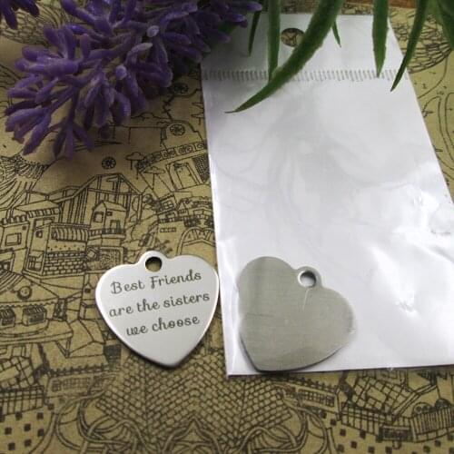 10pcs--"Best Friends are the sisters we choose"stainless steel charms 5 styles for choosing DIY Charms for necklace bracelets