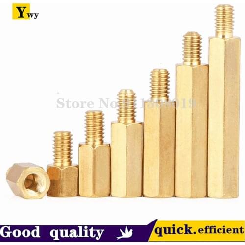 10PCS M3 Hexagonal Copper Column/Stud Single Head Isolation Column M3*5/6/8/10/11/12/14/15/30/50MM+6