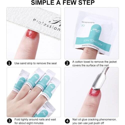 100/200Pcs Nail Pad Tin Foil Washcloth Armor Package Environmental Protection Cotton Release TinFoil Remover