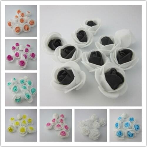 150pcs/lot Artificial flowers Multicolor PE Lace Rose Foam Flower Bouquet Solid Color/Scrapbooking DIY wreath Craft fake flowers