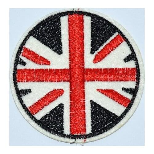 Union Jack British flag United Kingdom Britain Circle applique iron on patch (size is about 6.6 cm)