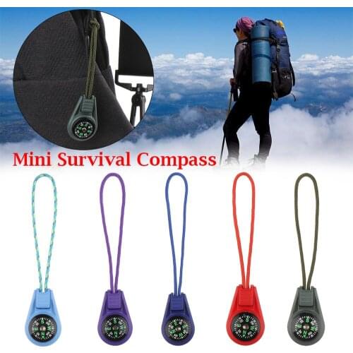 2/4Pcs Mini Compass Zipper Tail Rope Pocket Compasses EDC For Paracord Gear Survival Keychain Camping Hiking Outdoor Tools