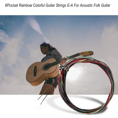 6Pcs/set Rainbow Colorful Guitar Strings E-A For Acoustic Folk Guitar Musical Instruments
