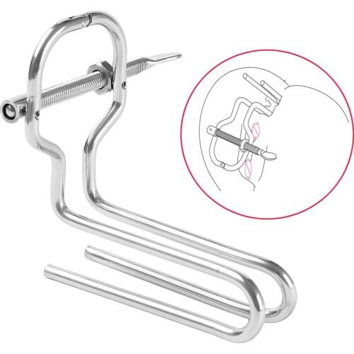 Stainless Steel Anal Dilator Vaginal Speculum Adjustable Vaginal Clamp Butt Plug Anal Trainer Enema Clean Sex Product For Couple