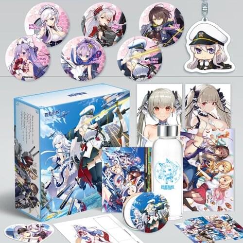 Anime Azur Lane Toy Gift BOX Model Keychain Badge Pin Postcard Water Cup Bookmark Mirror Poster Fridge Sticker