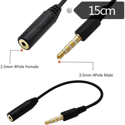 Audio Adapter Cable 2.5mm Female Stereo to 3.5mm Jack 1/8" Male Headset Plug 4 Pole for Iphone Speaker Headphone Cable