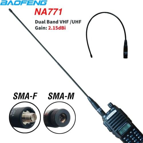 Baofeng NA-771 Antenna SMA-F SMA-M Dual Band Antenna Flexible VHF/UHF 144/430MHz for Radio UV-5R UV-82 BF-888S UV82 uv5r