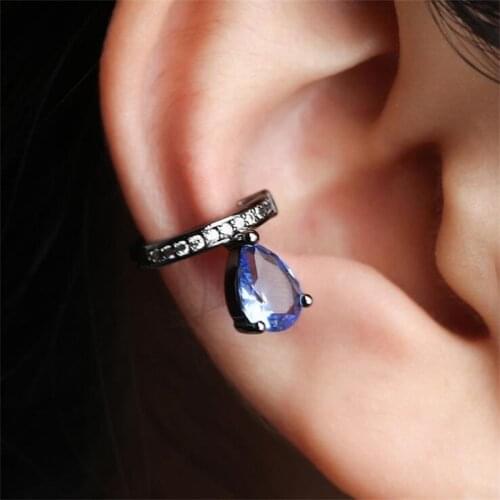 White Black Copper Blue AAA Cubic Zirconia Clip Earrings Fashion Jewelry Earring Female Wedding Party Gift For Womens jewelry