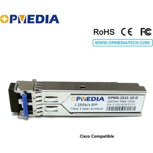 Free shipping SFP-LX-SM,1.25G 1310nm 10KM SFP transceiver,1000base LX SFP optical module,DDM,LC connector,Cisco compatible