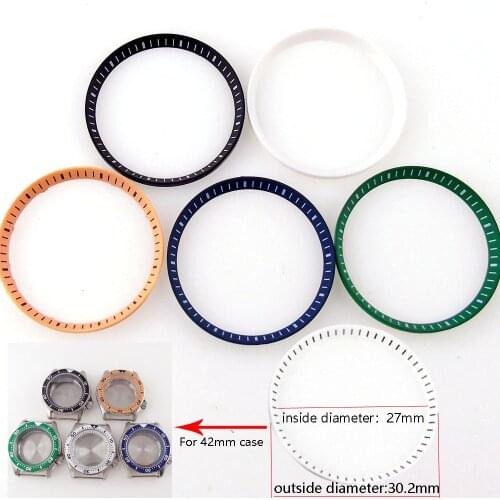 30.2mm*27mm*2.6mm Black Green White Orange Watch Chapter Ring For 42mm Watch Case High Quality New Watch Parts