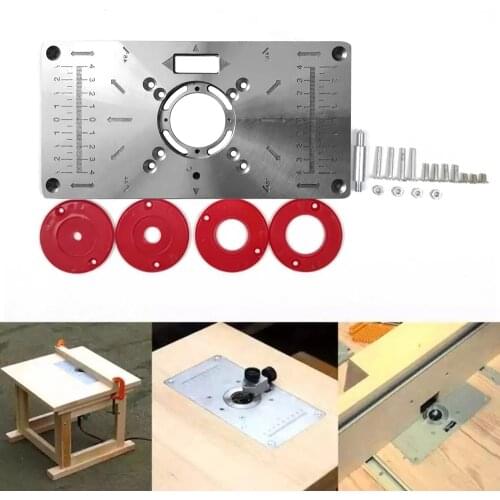Carpinte Router Table Insert Plate Woodworking Benches Table Saw For Multifunctional Wood Plate Machine Engraving 4 Rings Tool