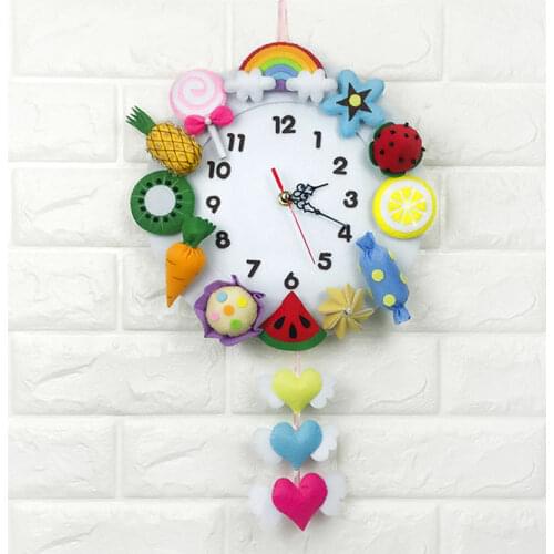 DIY Kit Needlework Girls Handicraft Clock Kids Arts Craft for Home Wall Decor Creativity Manual Activities Toys for Adult Gift