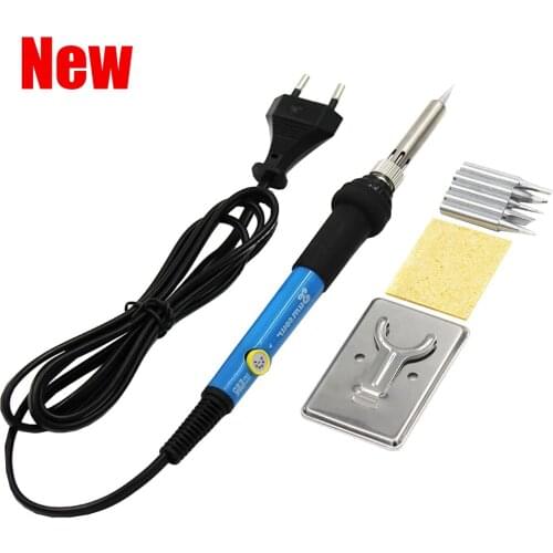 60W 220V 110V Adjustable Temperature Electric Soldering Iron Welding Solder Rework Station Heat Pencil Tips Repair Tool Kit Set