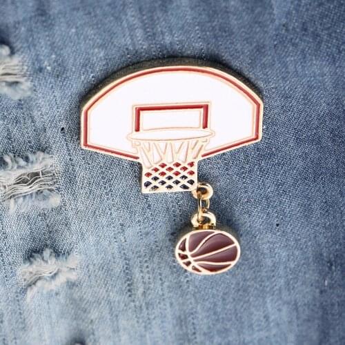 Cool Basketball Backboard Collar Enamel Brooch Decorative Clothing Pins For Women Cartoon Costume Badge Jewelry Gifts