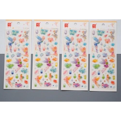 2pc Crystal Epoxy Sticker Adhesive Craft Stick Label Cute Angel DIY Scrapbook Notebook Computer Phone Decor Supplies Stationery