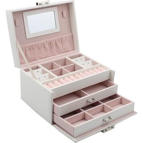 MOONLAY PU Leather Storage Case Jewelry Earrings Rings Necklace Organizer Box Premium Display Holder Women Best Gift