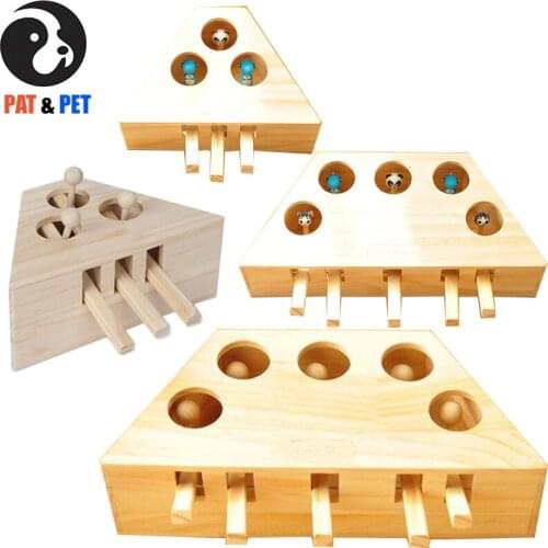 Cat Teasing Toys , Solid Wood Cat Childrens Entertainment Toys , Playing Hamster Funny Cat Cartoon Educational Toys