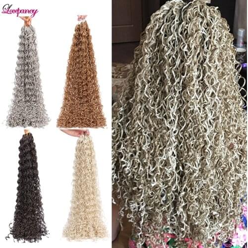 Curly Zizi Braids Crochet Box Braiding Hair Extensions Brown Blonde Grey 20 Inch Long Micro Box Braids Hair Bundles 50g/Pack