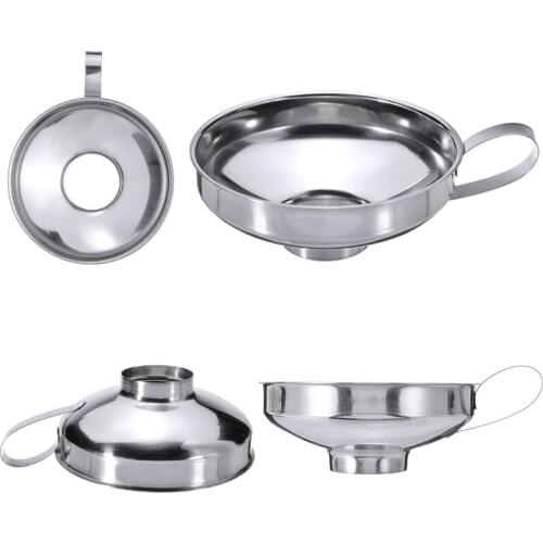 Stainless Steel Multifunction Funnel Canning Funnel Hopper Filter Food Pickles Jam Wide-Mouth Can Portable Kitchen Cooking Tool