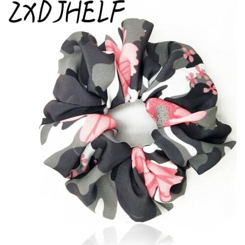 ZXDJHELF Fashion Camouflage Scrunchies Hair Accessories For Women Girl Elastic Hair Band/Ring Hair Tie Ponytail Holder F530
