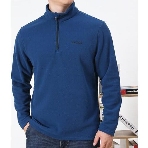 Spring/autumn 2021 outdoor leisure fleece jacket half standing collar T shirt men long sleeves men warm rocking fleece coat bott