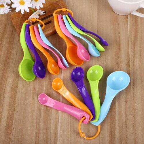 5-piece Set Color Measuring Spoon Plastic Home Spoon Kitchen Baking Tools Portable Combination Measuring Spoon For Kitchen