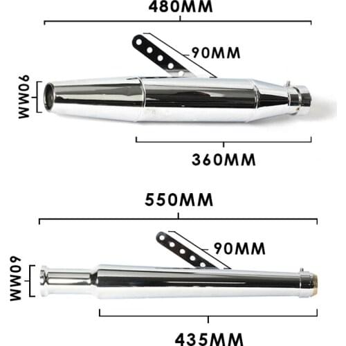 35mm Universal Motorcycle Exhaust Pipe Muffler Exhaust Tip Vintage Rear Pipe Tail Tube Escape moto