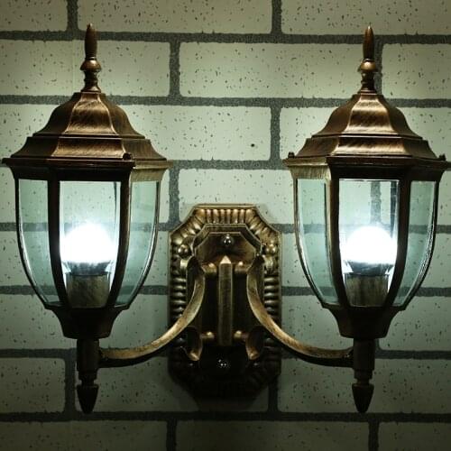 Zq Outdoor Lighting Double-Headed European Wall Lamp Garden Lamp Large Street Lamp Villa Gate