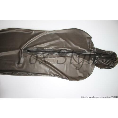 Natural heavy latex sleeping bag with transparent black color