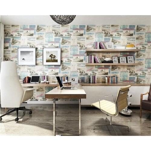 Beibehang American retro retro nonwoven wallpaper British style childrens room bedroom living room papel de parede 3d wallpaper