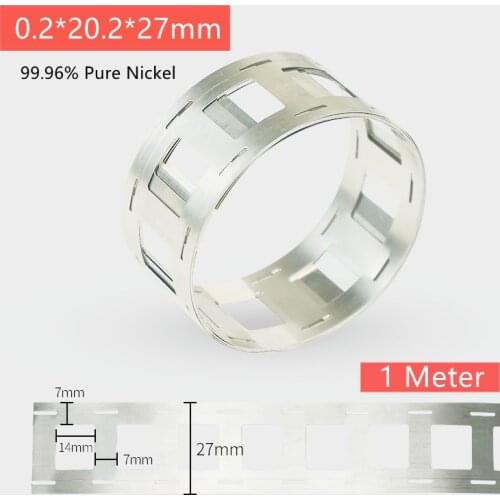 1M 0.2*20.2*27mm 99.96% Pure Nickel Strips Lithium Nickel Belt Li-ion Batteries Plate 18650 Spot welding machine Battery Pack