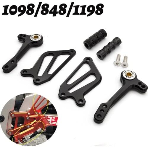 Motorcycle Rearset Footpeg Rear Gearbox Gear Shift Shifter Lever + Wing For Ducati 1198/S 09-11 1098 1098S 07-08 848 EVO 08-13