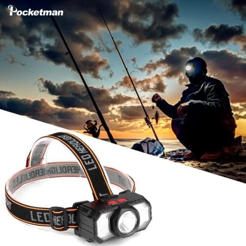 Most Powerful Headamp Portable Headlight Night Fishing Light Head Torch Lanterna Outdoor Camping Light With Red Warning Light
