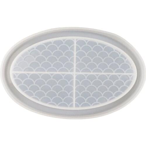 DIY Crafts Casting Fish Scale Tray Epoxy Resin Mold Plate Dish Silicone Mould