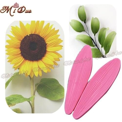 Sunflower Petal Veiner Silicone Veiner Cake Decorating Moulds Cookie Mould Lily Leaf Veiner Mould for Cake DIY Designer